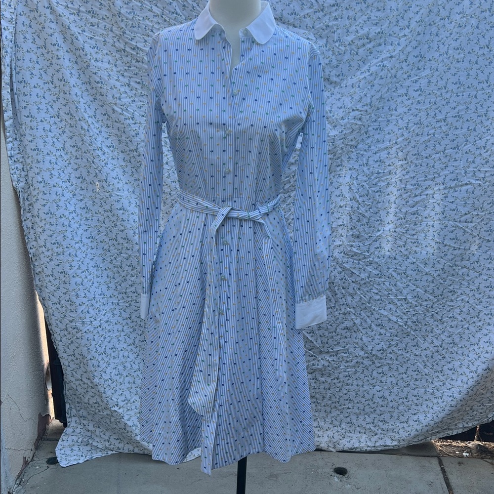 Brooks Brothers Elegant Blue Shirt Dress